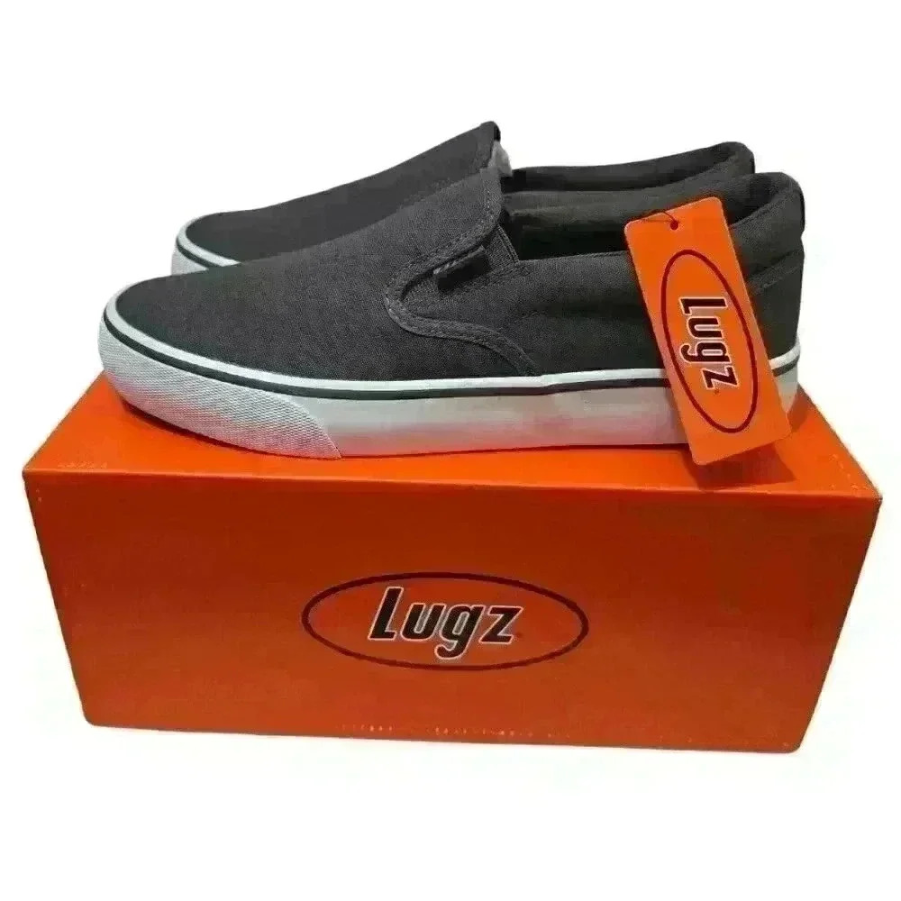 Men’s Canvas Slip-On Sneakers Casual Shoes Gray Lugz Sammy Size 8, 13